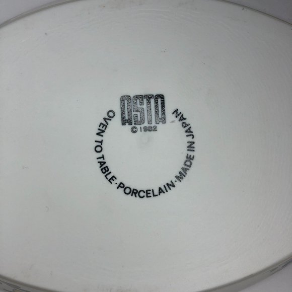 Vintage 1982 Asta Oven To Table Porcelain Bakeware Dutch Floral Au Gratin - Picture 5 of 15